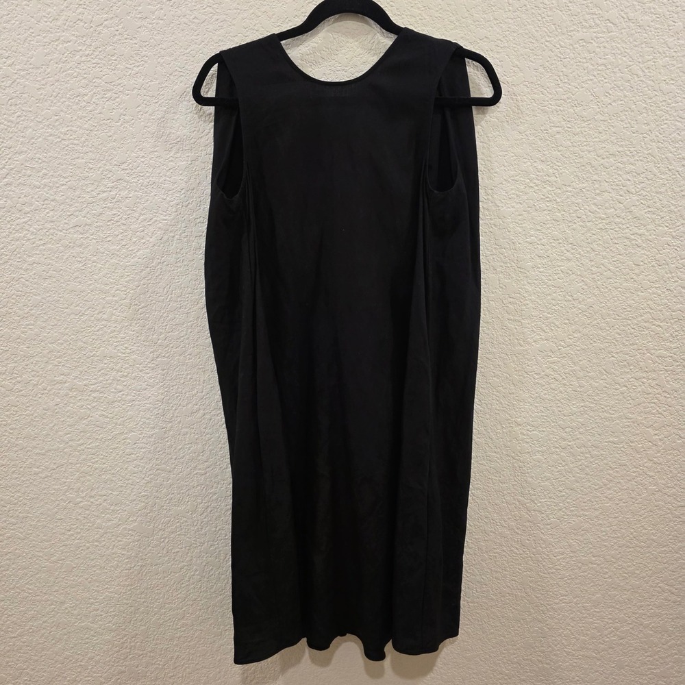 COS Twist-Detail Mini Dress Size 4 Black Linen Blend Minimalist Chic Summer LBD